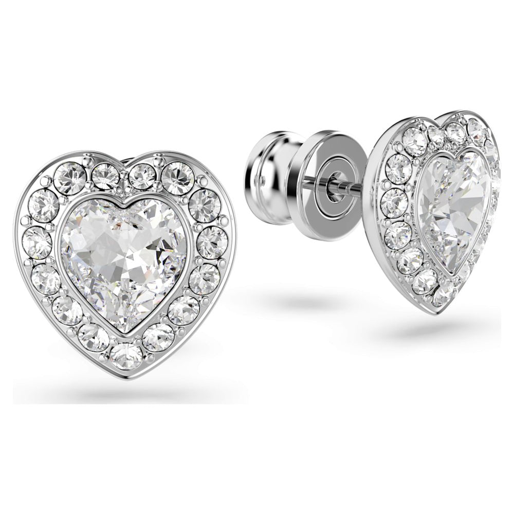 Swarovski Ariana Grande Tennis Mixed Cuts Heart Shaped White & Rhodium Plated Stud Earrings - MococoSwarovski57208599009657208594Earrings