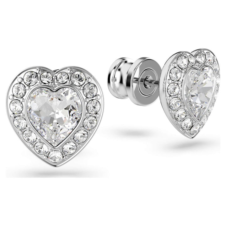 Swarovski Ariana Grande Tennis Mixed Cuts Heart Shaped White & Rhodium Plated Stud Earrings - MococoSwarovski57208599009657208594Earrings