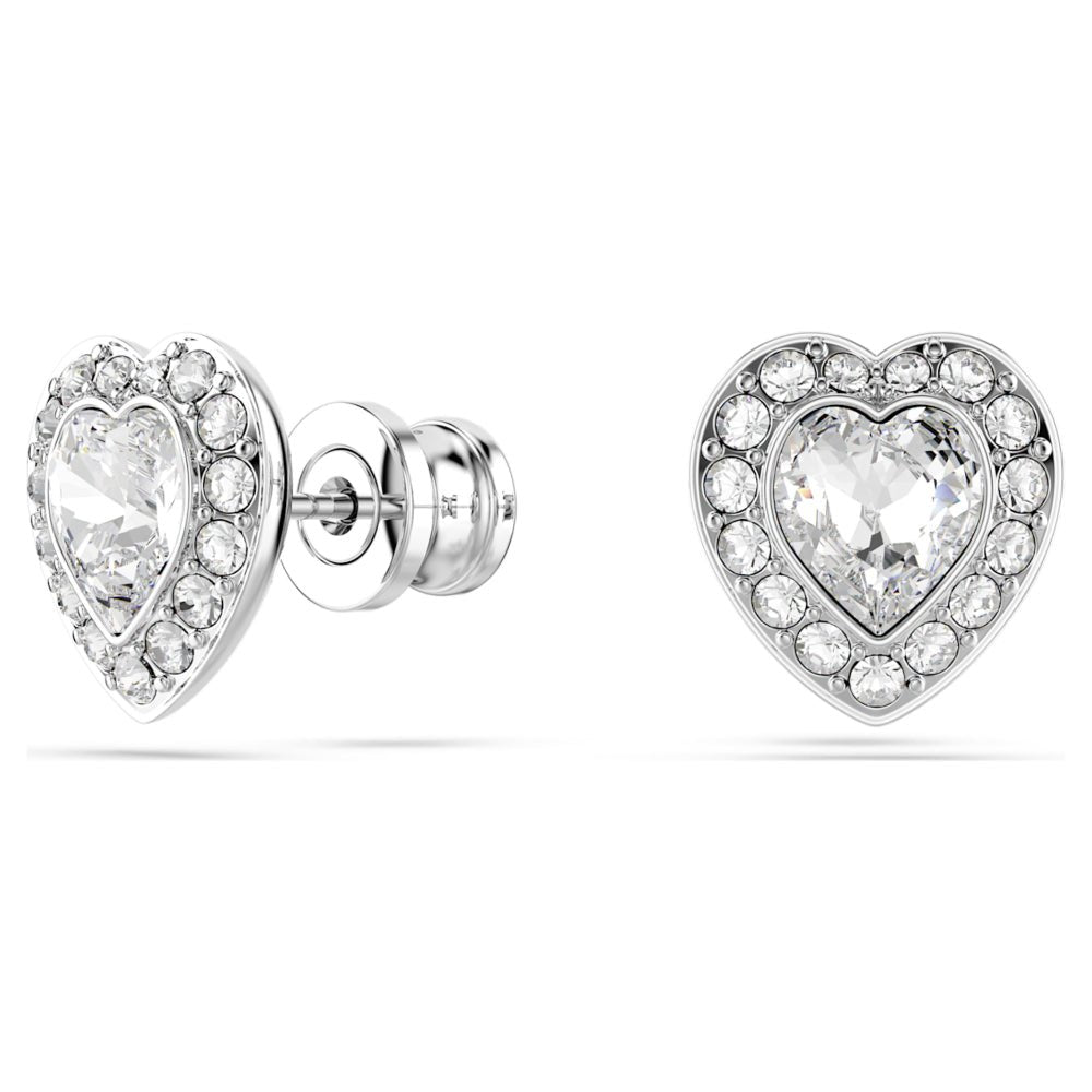 Swarovski Ariana Grande Tennis Mixed Cuts Heart Shaped White & Rhodium Plated Stud Earrings - MococoSwarovski57208599009657208594Earrings