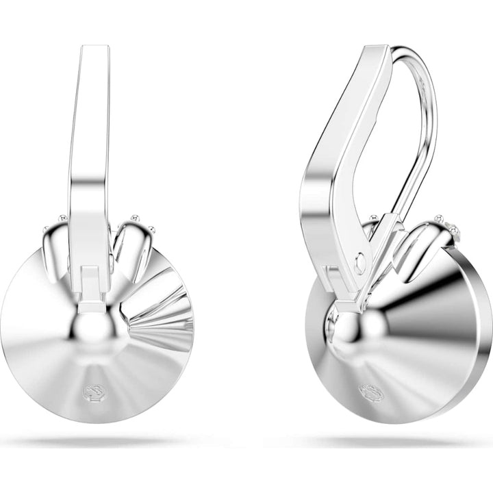 Swarovski Bella Rhodium-Plated Blue Round-Cut V Drop Earrings 3