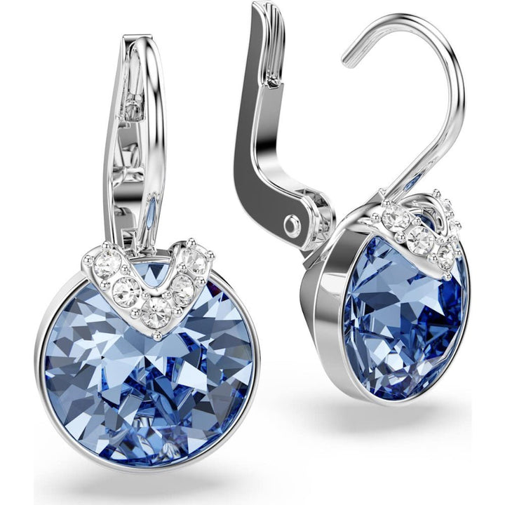 Swarovski Bella Rhodium-Plated Blue Round-Cut V Drop Earrings - MococoSwarovski57342349009657342342Earrings