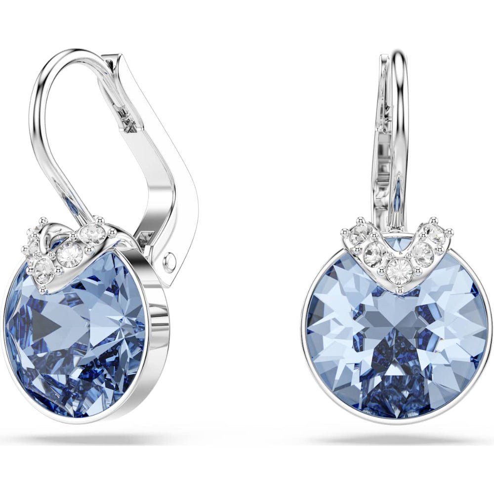 Swarovski Bella Rhodium-Plated Blue Round-Cut V Drop Earrings - MococoSwarovski57342349009657342342Earrings