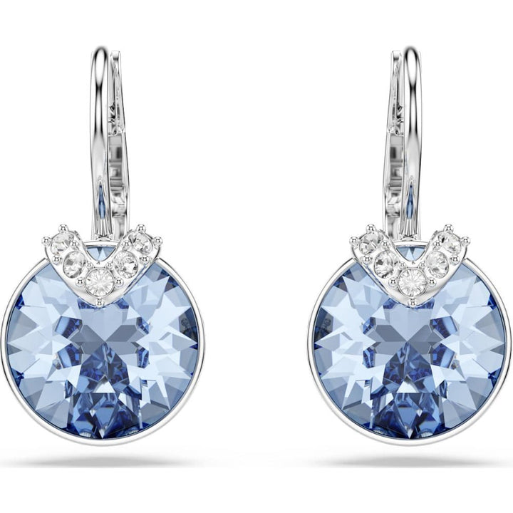 Swarovski Bella Rhodium-Plated Blue Round-Cut V Drop Earrings - MococoSwarovski57342349009657342342Earrings