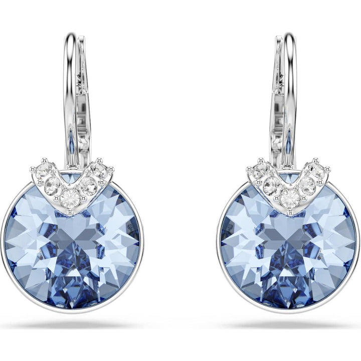 Swarovski Bella Rhodium - Plated Blue Round - Cut V Drop Earrings - MococoSwarovski57342349009657342342Earrings
