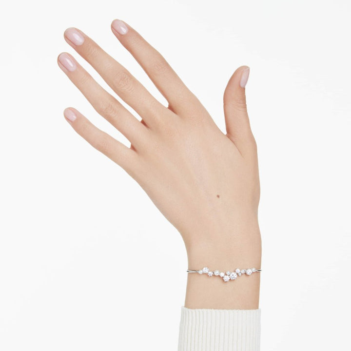 Swarovski Constella Crystal Pearl Round Cuts White Rhodium plated Bangle - MococoSwarovski57056189009657056188Bracelets