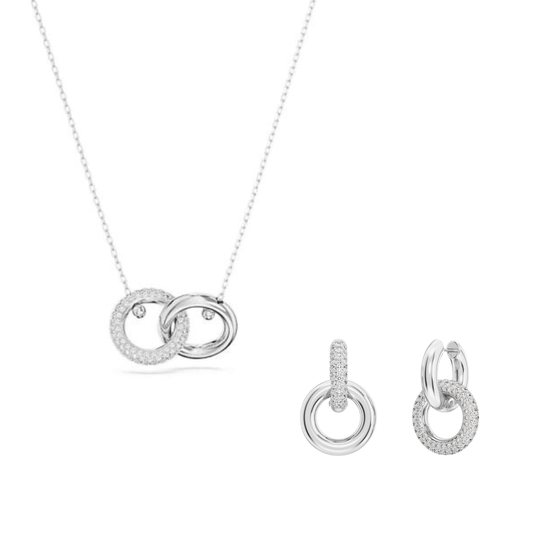 Swarovski Dextera interlocking Necklace and Earring Set - MococoSwarovski