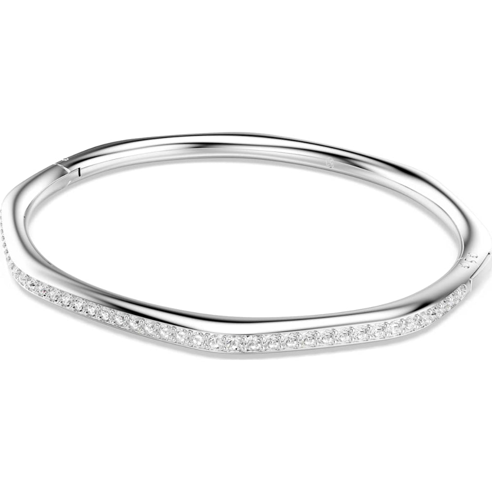 Swarovski Dextera Rhodium-Plated White Round-Cut Octagon Bangle 3