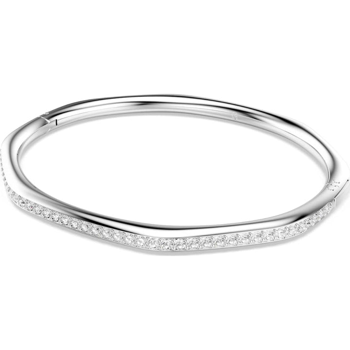 Swarovski Dextera Rhodium-Plated White Round-Cut Octagon Bangle 3