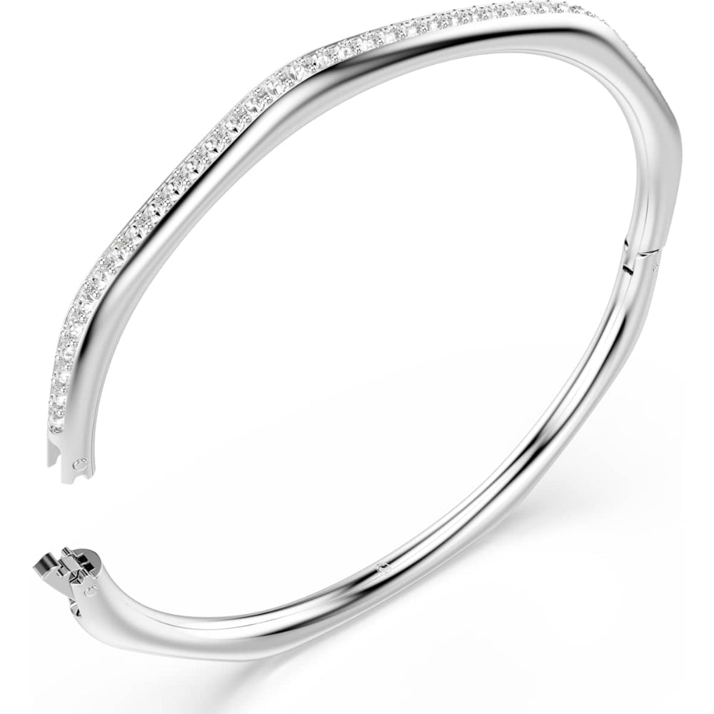 Swarovski Dextera Rhodium-Plated White Round-Cut Octagon Bangle 4