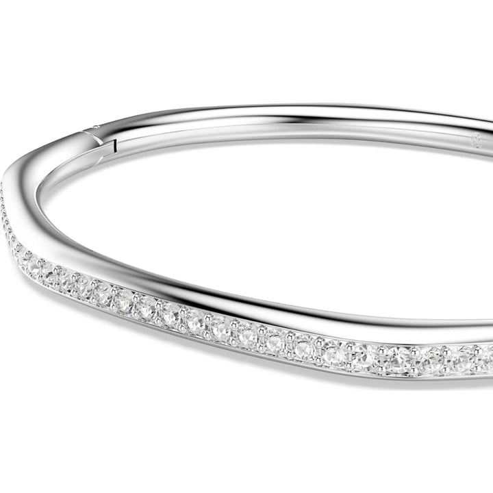 Swarovski Dextera Rhodium-Plated White Round-Cut Octagon Bangle 5