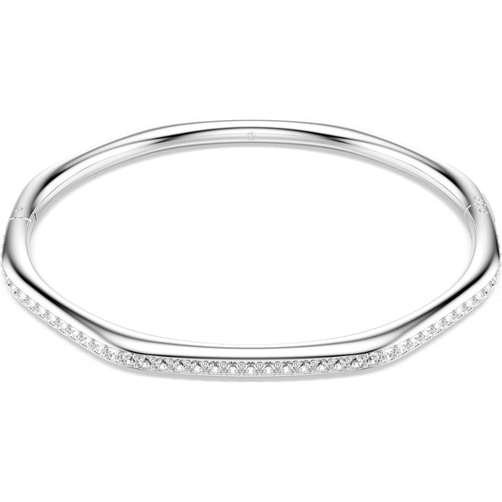 Swarovski Dextera Rhodium-Plated White Round-Cut Octagon Bangle 