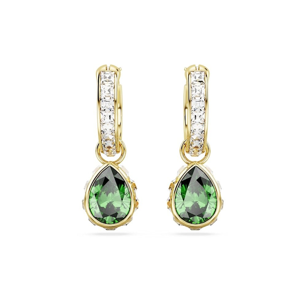 Swarovski Gold Chroma Green Pear Cut Drop Earrings - MococoSwarovski56629229009656629222Earrings