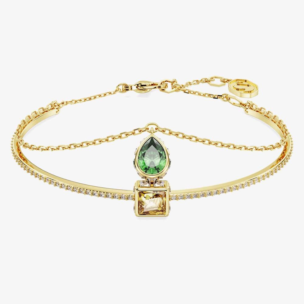 Swarovski Gold Chroma Mixed Cuts Green Bangle - MococoSwarovski56629249009656629246Bracelets