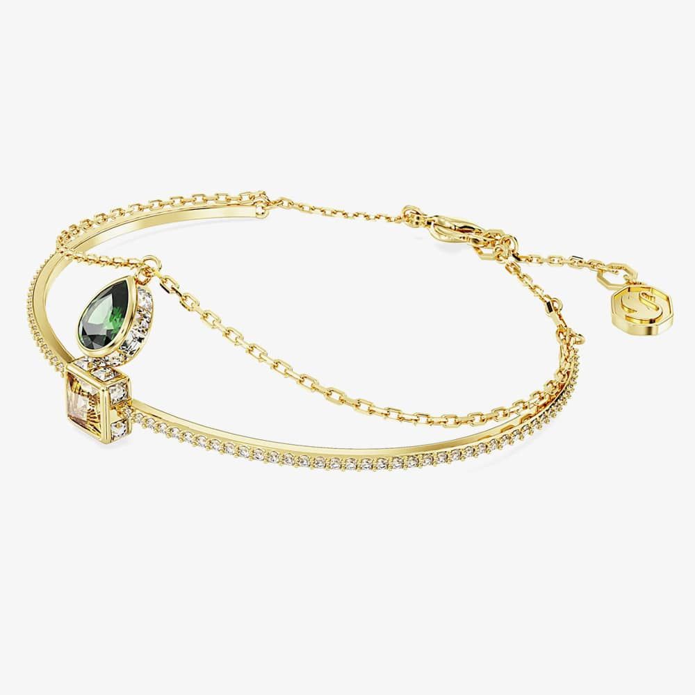 Swarovski Gold Chroma Mixed Cuts Green Bangle - MococoSwarovski56629249009656629246Bracelets