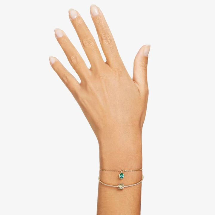 Swarovski Gold Chroma Mixed Cuts Green Bangle - MococoSwarovski56629249009656629246Bracelets