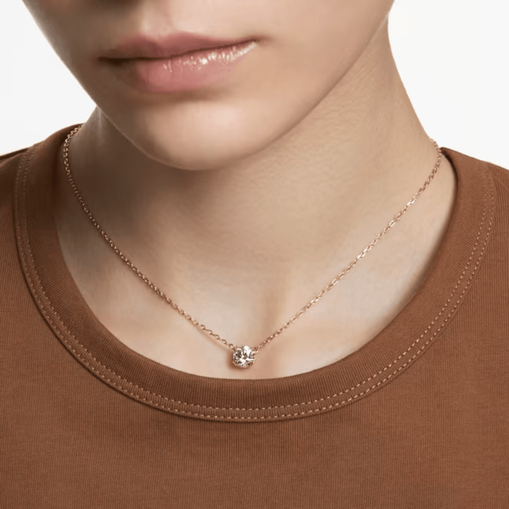 Swarovski Gold Stilla Round Cut Pendant Necklace - MococoSwarovski56367039009656367032Necklaces