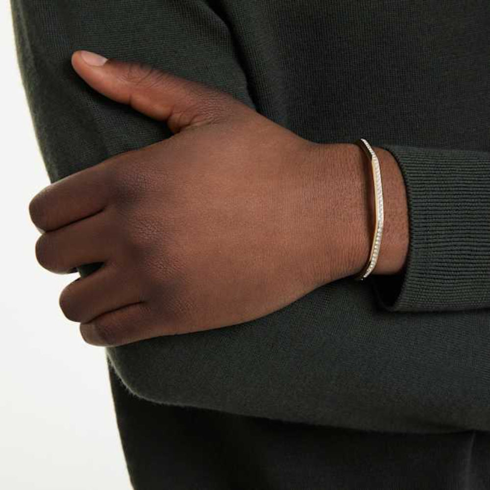 Swarovski Gold-Tone Plated Octagon Shape Round Cut White Dextera Bangle image 2