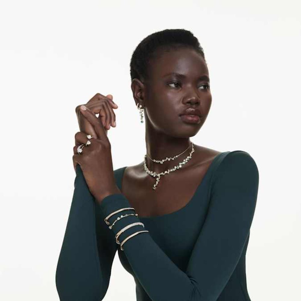 Swarovski Gold - Tone Plated Octagon Shape Round Cut White Dextera Bangle - MococoSwarovski57245809009657245810Bracelets