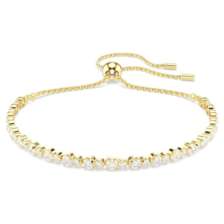 Swarovski Gold-Tone Plated Round Cut White Matrix Tennis Bracelet image