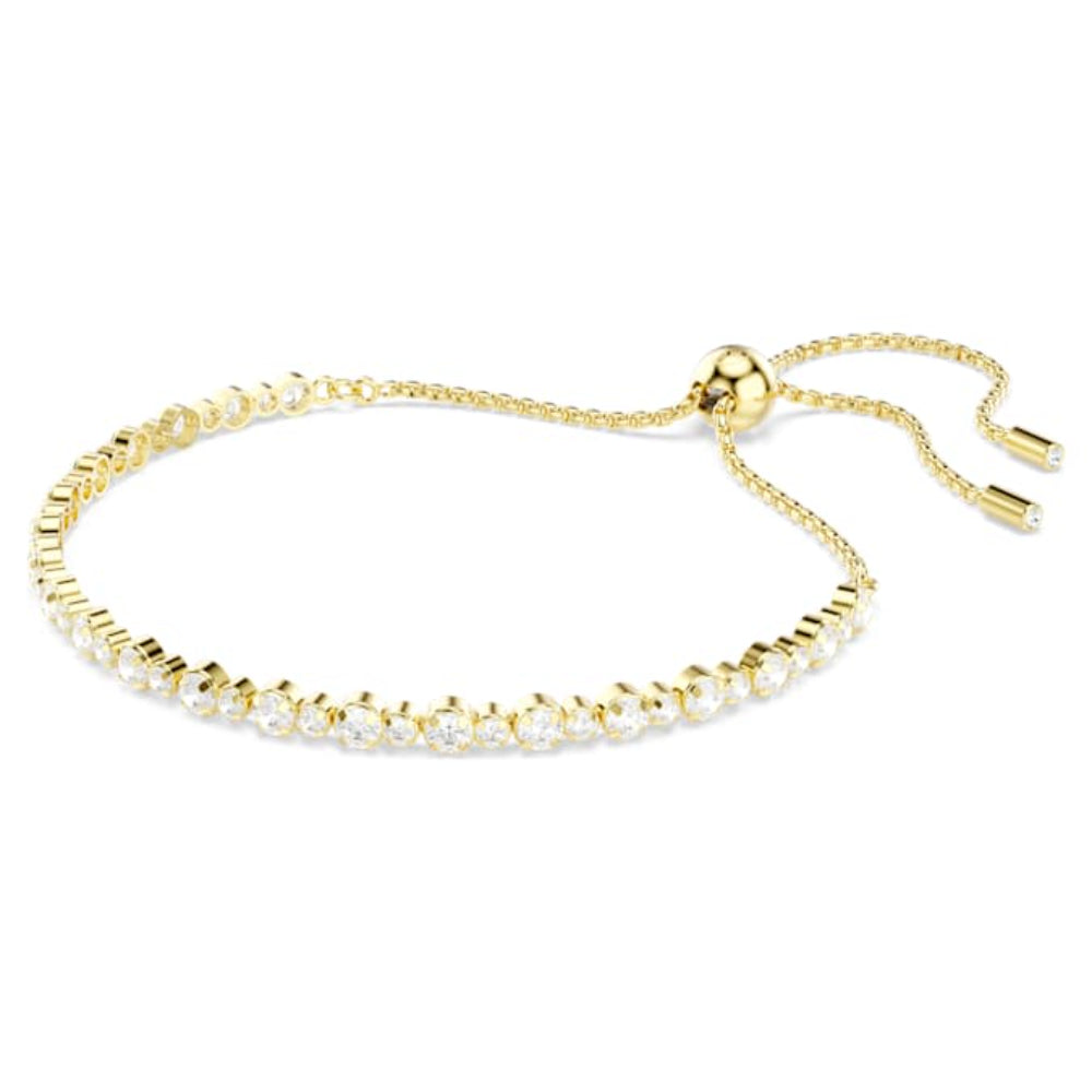 Swarovski Gold-Tone Plated Round Cut White Matrix Tennis Bracelet image 2