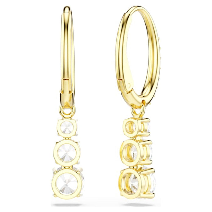 Swarovski Gold-Tone Plated Round Cut White Stilla Attract Hoop Earrings image 3