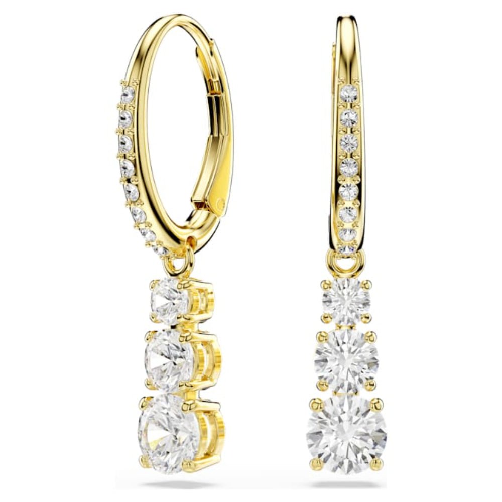 Swarovski Gold - Tone Plated Round Cut White Stilla Attract Hoop Earrings - MococoSwarovski57233009009657233008Earrings