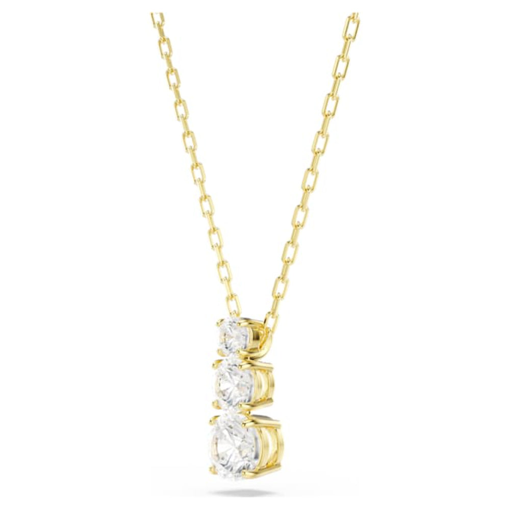 Swarovski Gold-Tone Plated Round Cut White Stilla Attract Pendant image 3