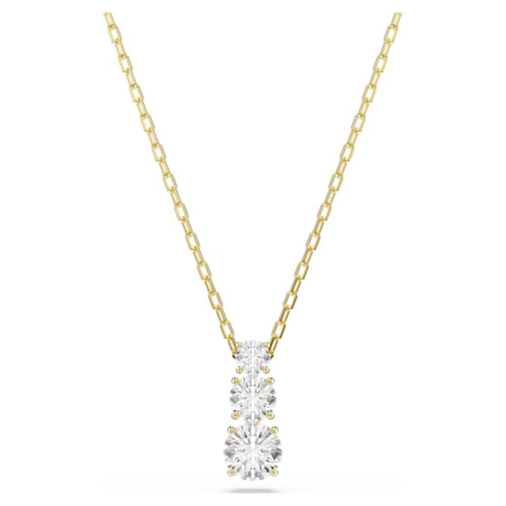 Swarovski Gold-Tone Plated Round Cut White Stilla Attract Pendant - MococoSwarovski57232989009657232988Necklaces