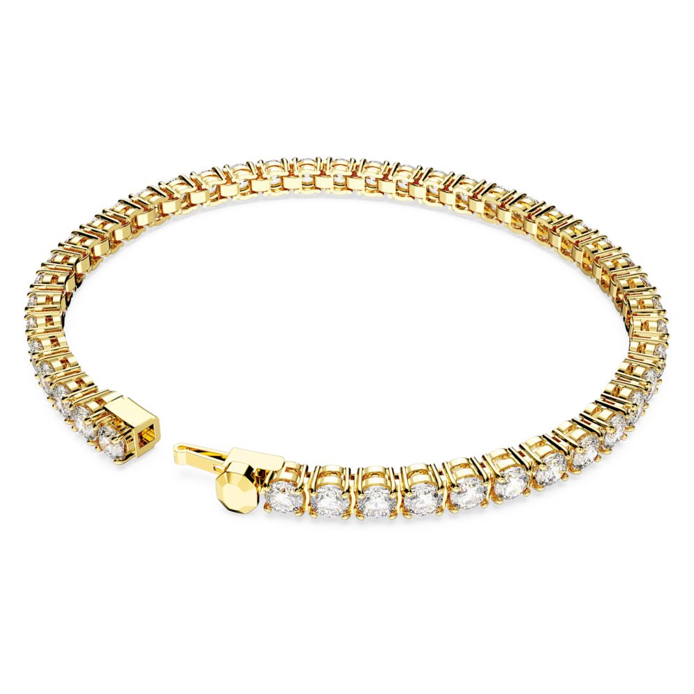 Swarovski Matrix Tennis Round Cut White & Gold - Tone Plated Bracelet - MococoSwarovski56576649009656576649Bracelets