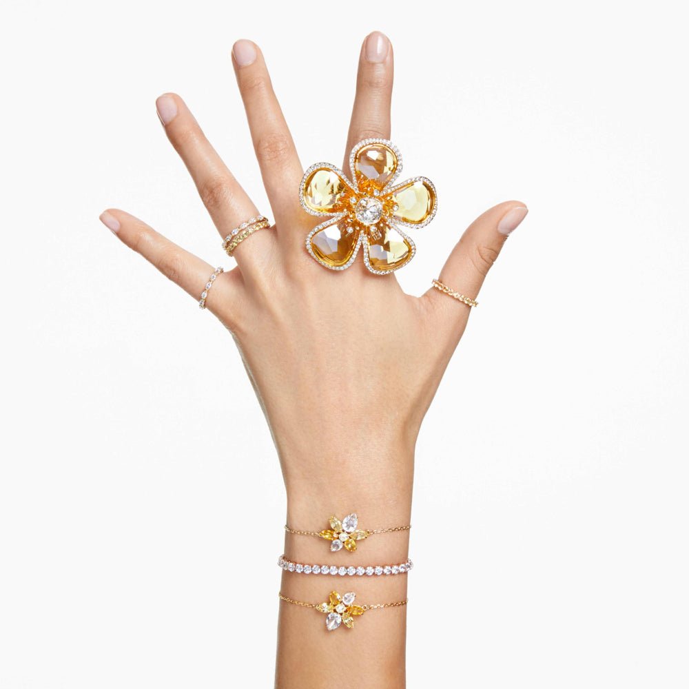 Swarovski Matrix Tennis Round Cut White & Gold - Tone Plated Bracelet - MococoSwarovski56576649009656576649Bracelets