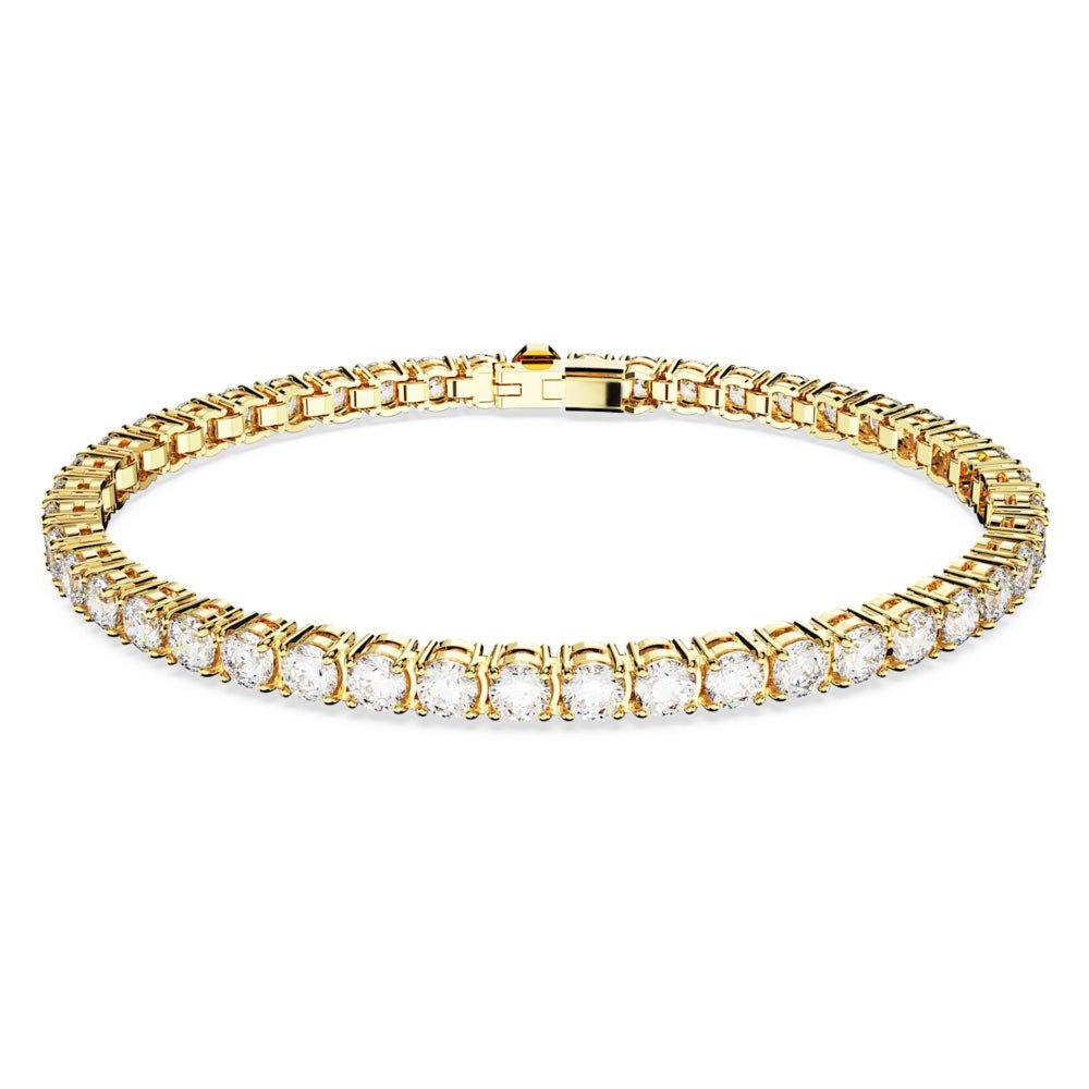 Swarovski Matrix Tennis Round Cut White & Gold - Tone Plated Bracelet - MococoSwarovski56576649009656576649Bracelets