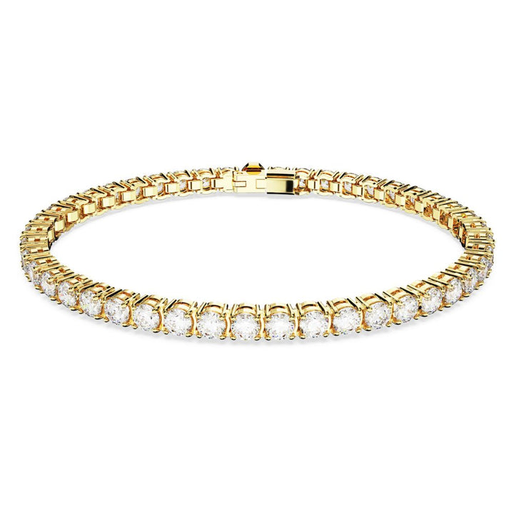 Swarovski Matrix Tennis Round Cut White & Gold - Tone Plated Bracelet - MococoSwarovski56576649009656576649Bracelets