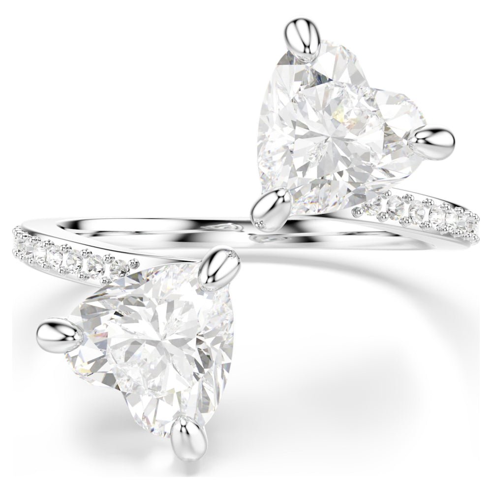 Swarovski Mesmera Attract Pave Heart cut White Silver - Tone Finish Open Ring - MococoSwarovski57055919009657055914Rings