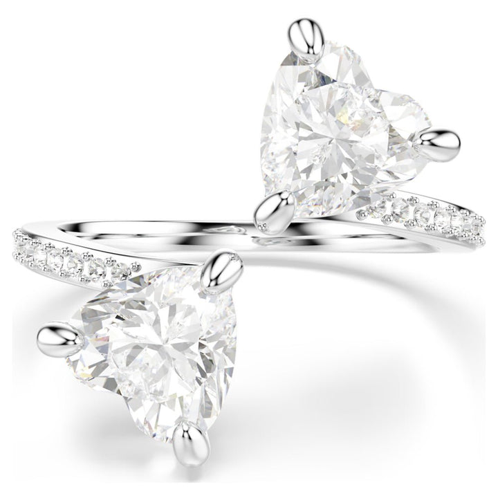 Swarovski Mesmera Attract Pave Heart cut White Silver - Tone Finish Open Ring - MococoSwarovski57055919009657055914Rings