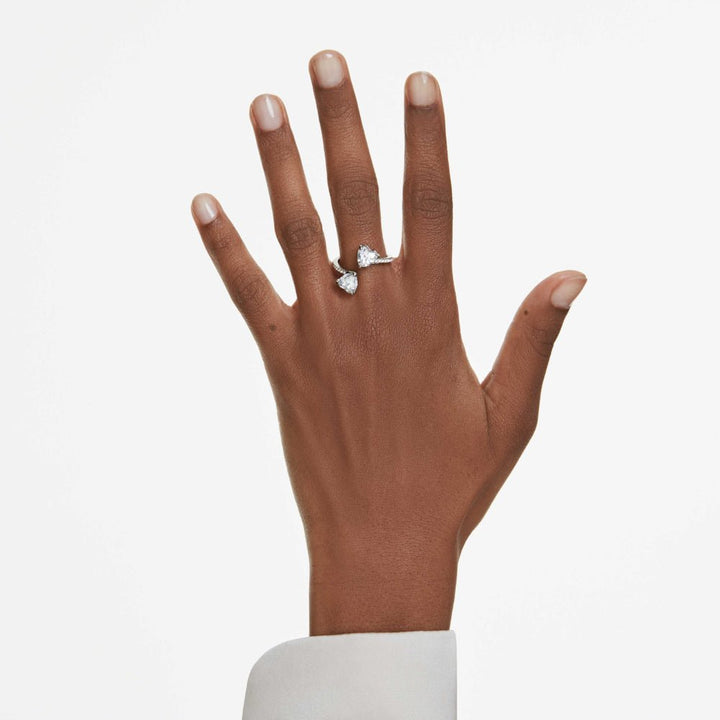 Swarovski Mesmera Attract Pave Heart cut White Silver - Tone Finish Open Ring - MococoSwarovski57055919009657055914Rings
