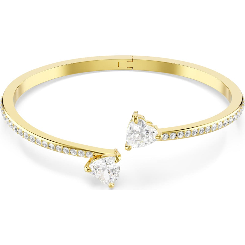 Swarovski Mesmera Gold-Tone Plated White Heart Attract Bangle 