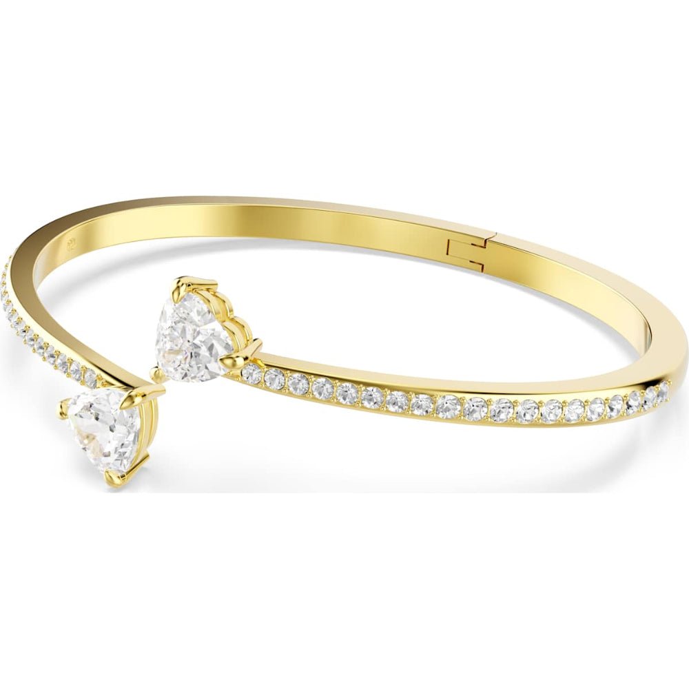 Swarovski Mesmera Gold - Tone Plated White Heart Attract Medium Bangle - MococoSwarovski57334749009657334743Bracelets