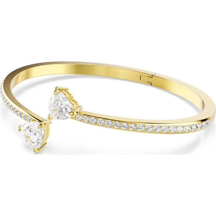 Swarovski Mesmera Gold - Tone Plated White Heart Attract Medium Bangle - MococoSwarovski57334749009657334743Bracelets