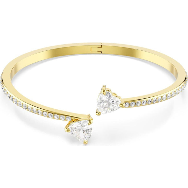 Swarovski Mesmera Gold - Tone Plated White Heart Attract Medium Bangle - MococoSwarovski57334749009657334743Bracelets
