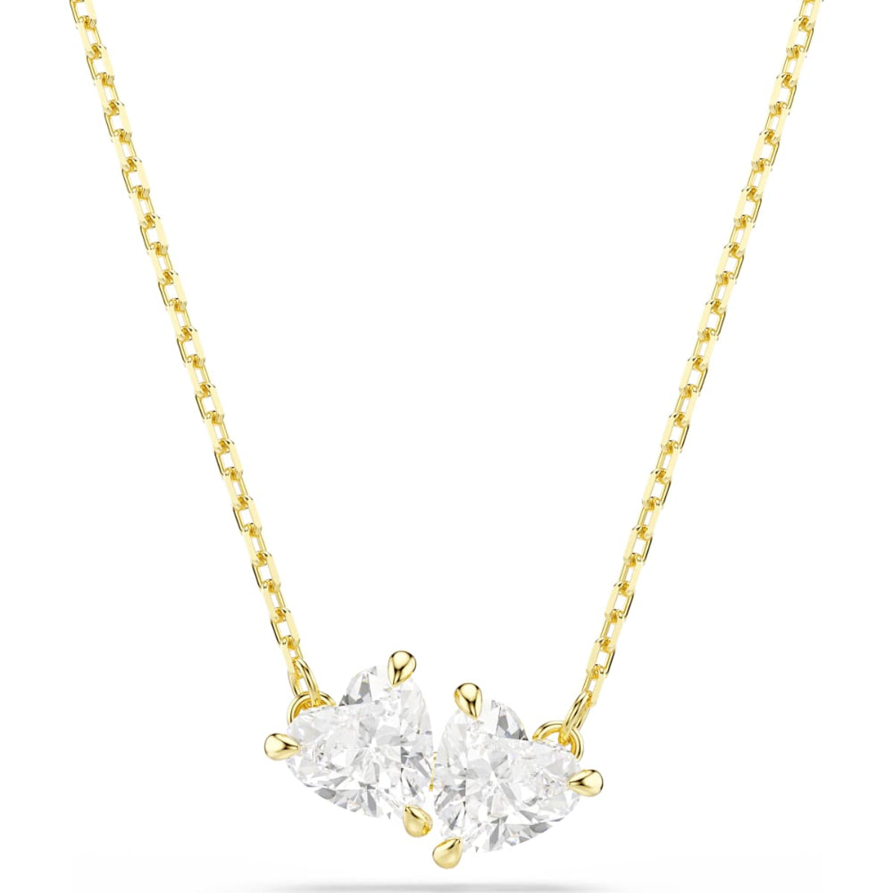 Swarovski Mesmera Gold-Tone Plated White Heart Attract Necklace 