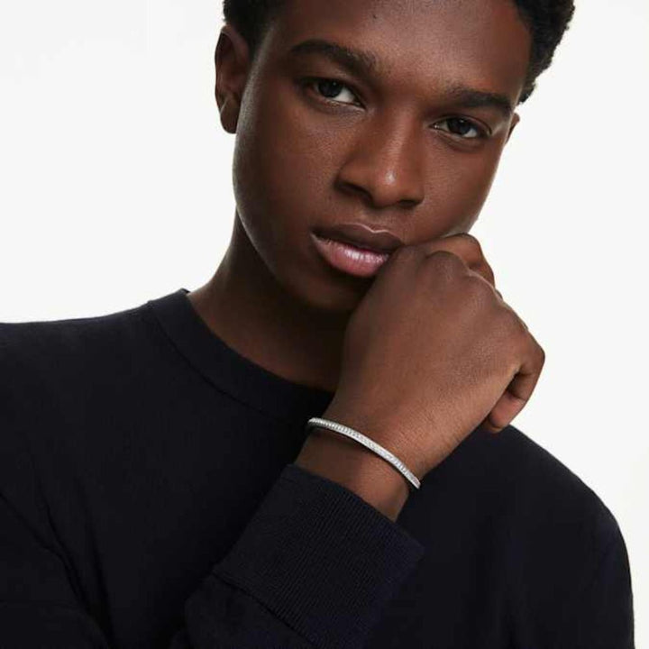 Swarovski Rhodium Plated Octagon Shape Round Cut White Dextera Bangle - MococoSwarovski57252219009657252221Bracelets