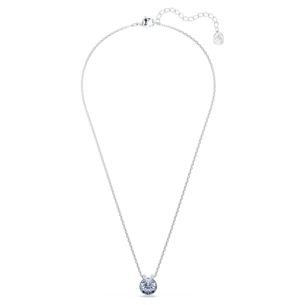 Swarovski Rhodium Plated Round Cut Blue Bella V Pendant image 1