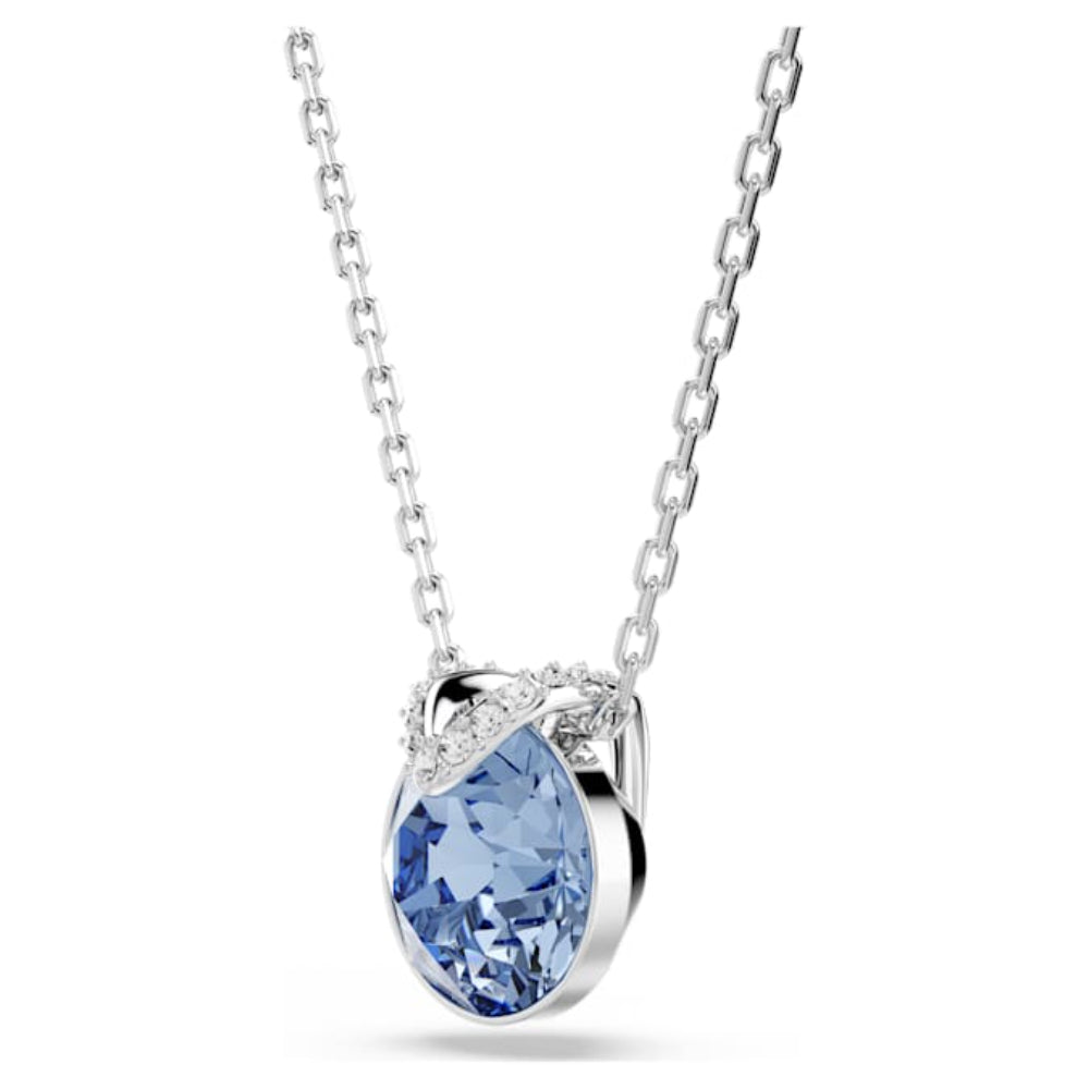 Swarovski Rhodium Plated Round Cut Blue Bella V Pendant image 2