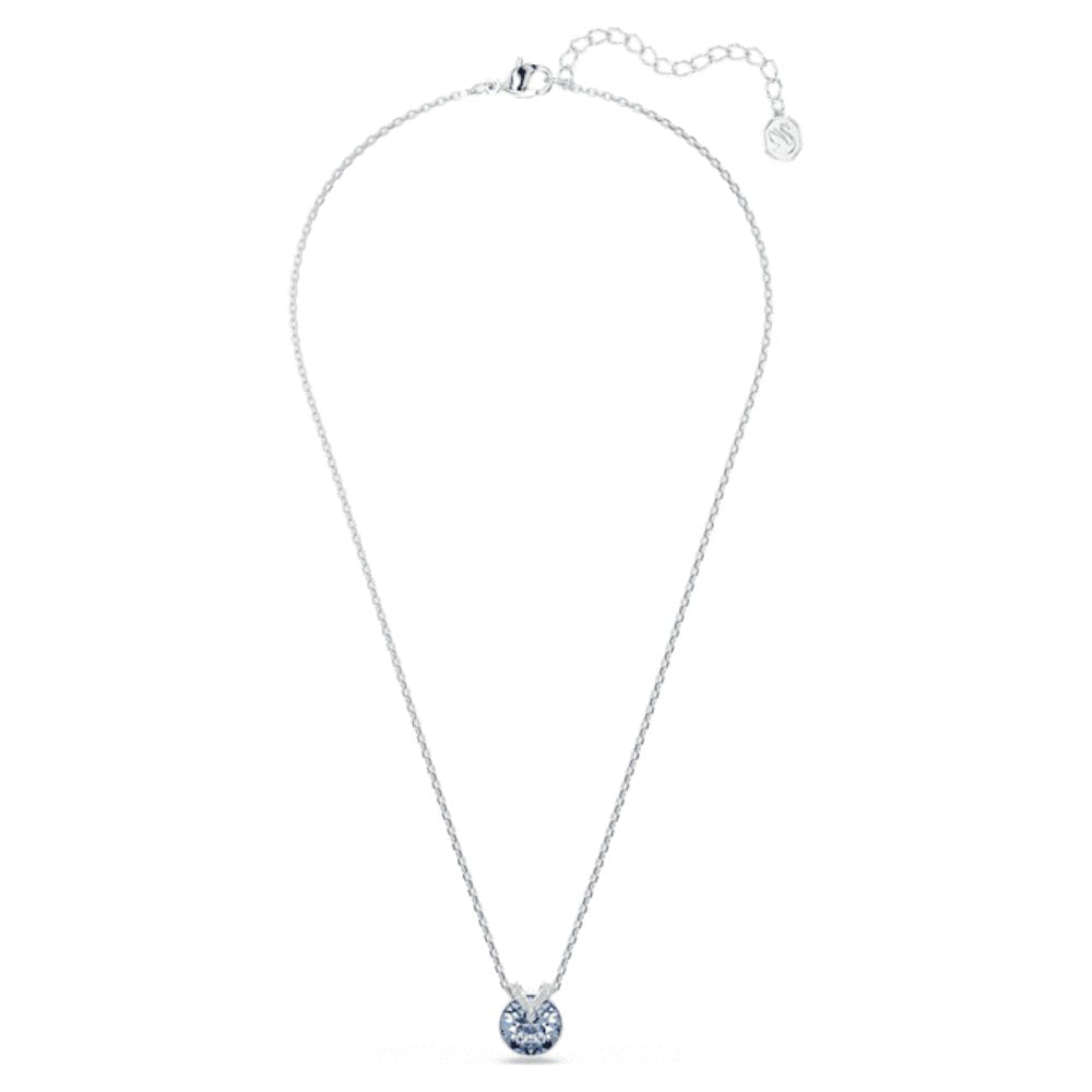 Swarovski Rhodium Plated Round Cut Blue Bella V Pendant - MococoSwarovski57342329009657342328Necklace