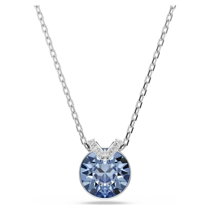 Swarovski Rhodium Plated Round Cut Blue Bella V Pendant - MococoSwarovski57342329009657342328Necklace