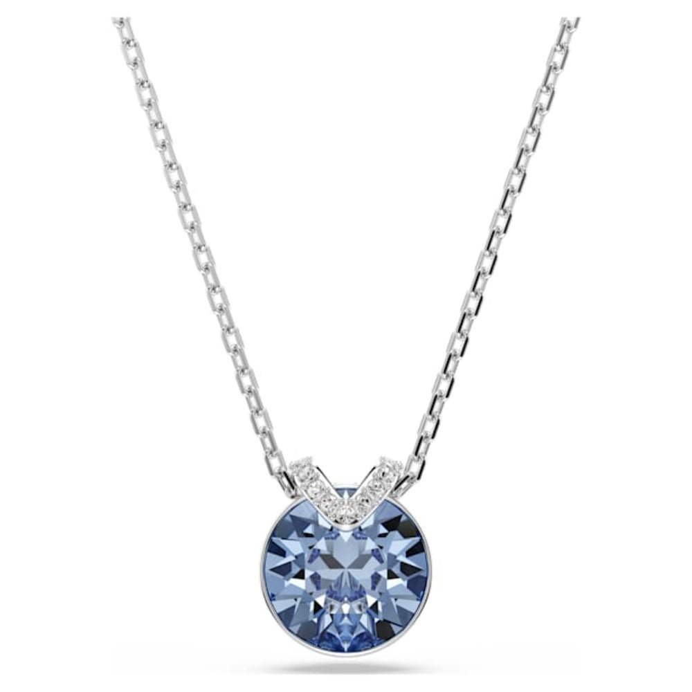 Swarovski Rhodium Plated Round Cut Blue Bella V Pendant - MococoSwarovski57342329009657342328Necklaces