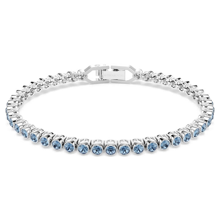 Swarovski Rhodium Plated Round Cut Blue Imber Emily Tennis Bracelet - MococoSwarovski57342399009657342397Bracelets