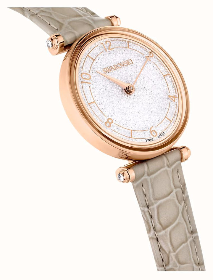 Swarovski Rose Gold Crystalline Wonder Beige Leather Watch - MococoSwarovski56568999009656568996Watches and Accessories