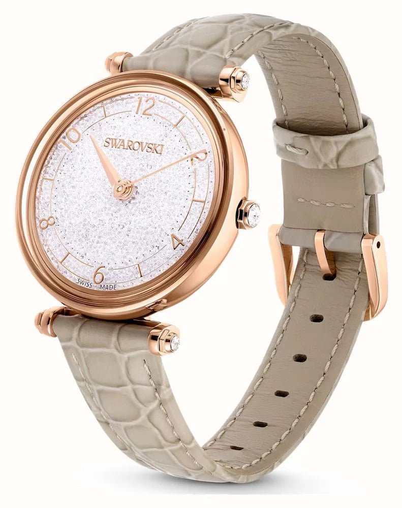 Swarovski Rose Gold Crystalline Wonder Beige Leather Watch - MococoSwarovski56568999009656568996Watches and Accessories