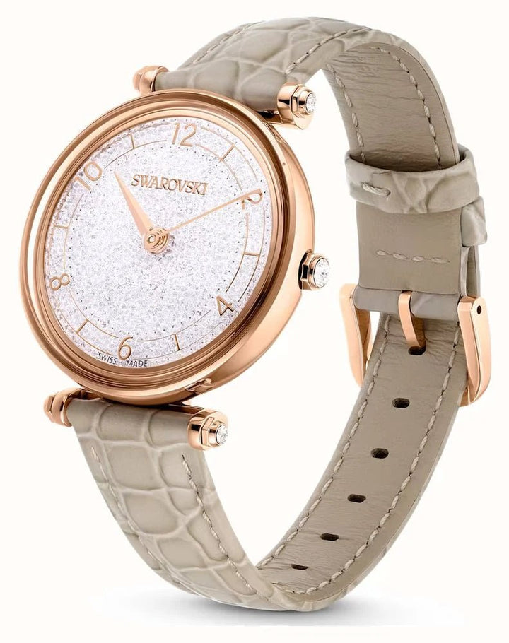 Swarovski Rose Gold Crystalline Wonder Beige Leather Watch - MococoSwarovski56568999009656568996Watches and Accessories